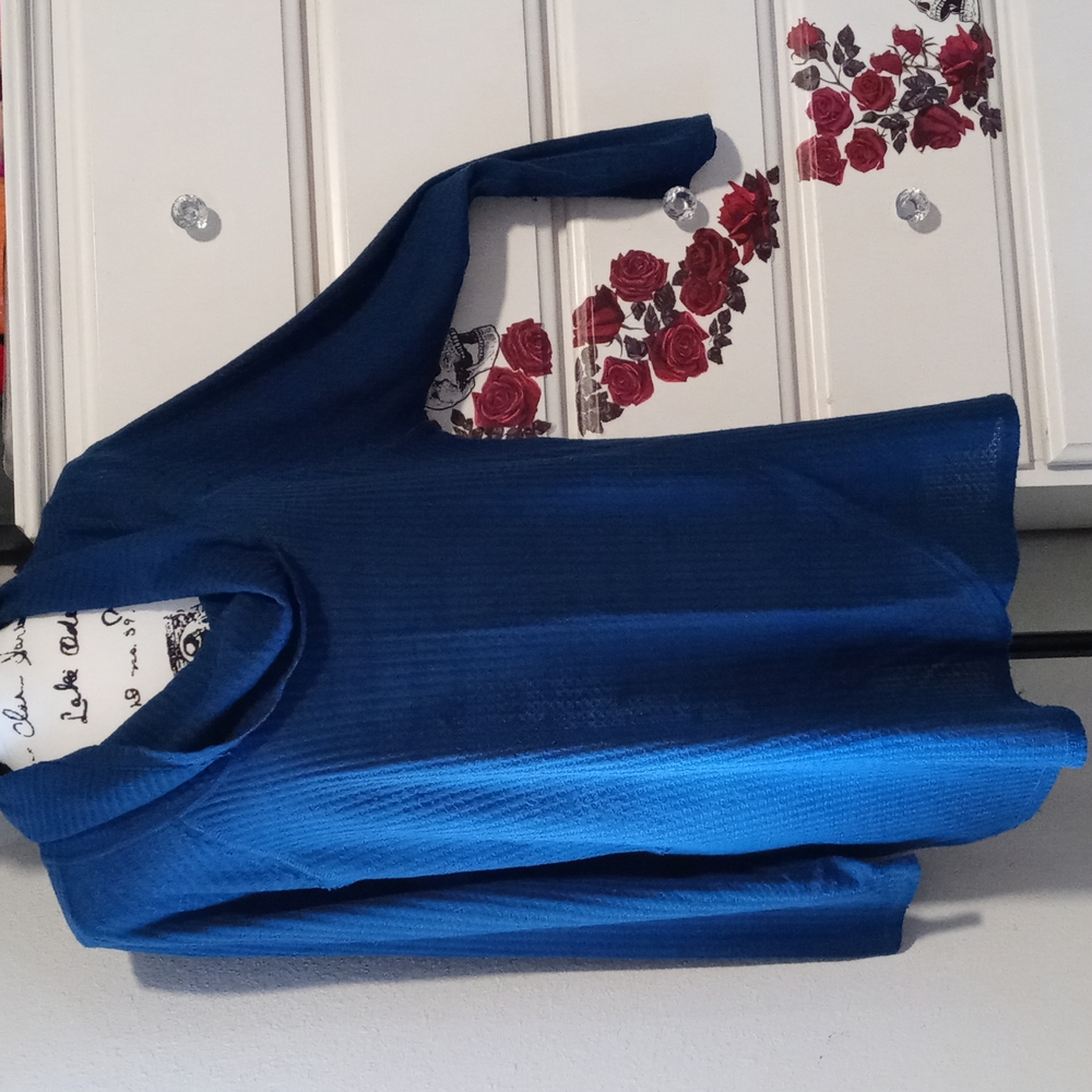 Faded Glory Cozy Cowl Neck Top in Blue
